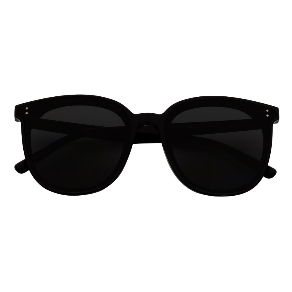 Polarized Womens Oversize 2 Pin Cat Eye Sunglasses Gloss Black Smoke Tint